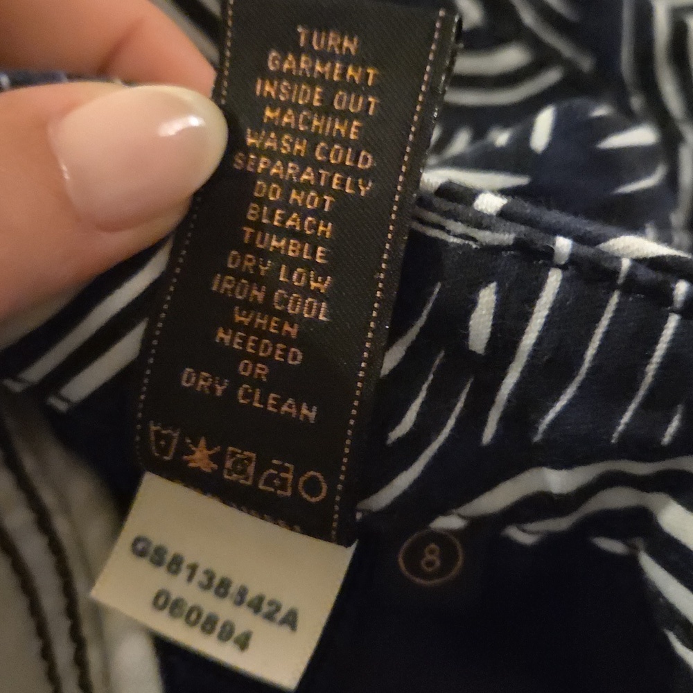 JEN7 Navy and White Cropped Skinny Pants - Picture 6 of 6